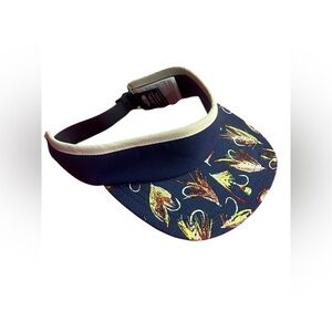 The North Face navy blue fishing print visor
